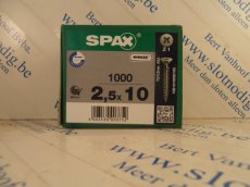 Spax kruiskop 2,5x10 mm/st